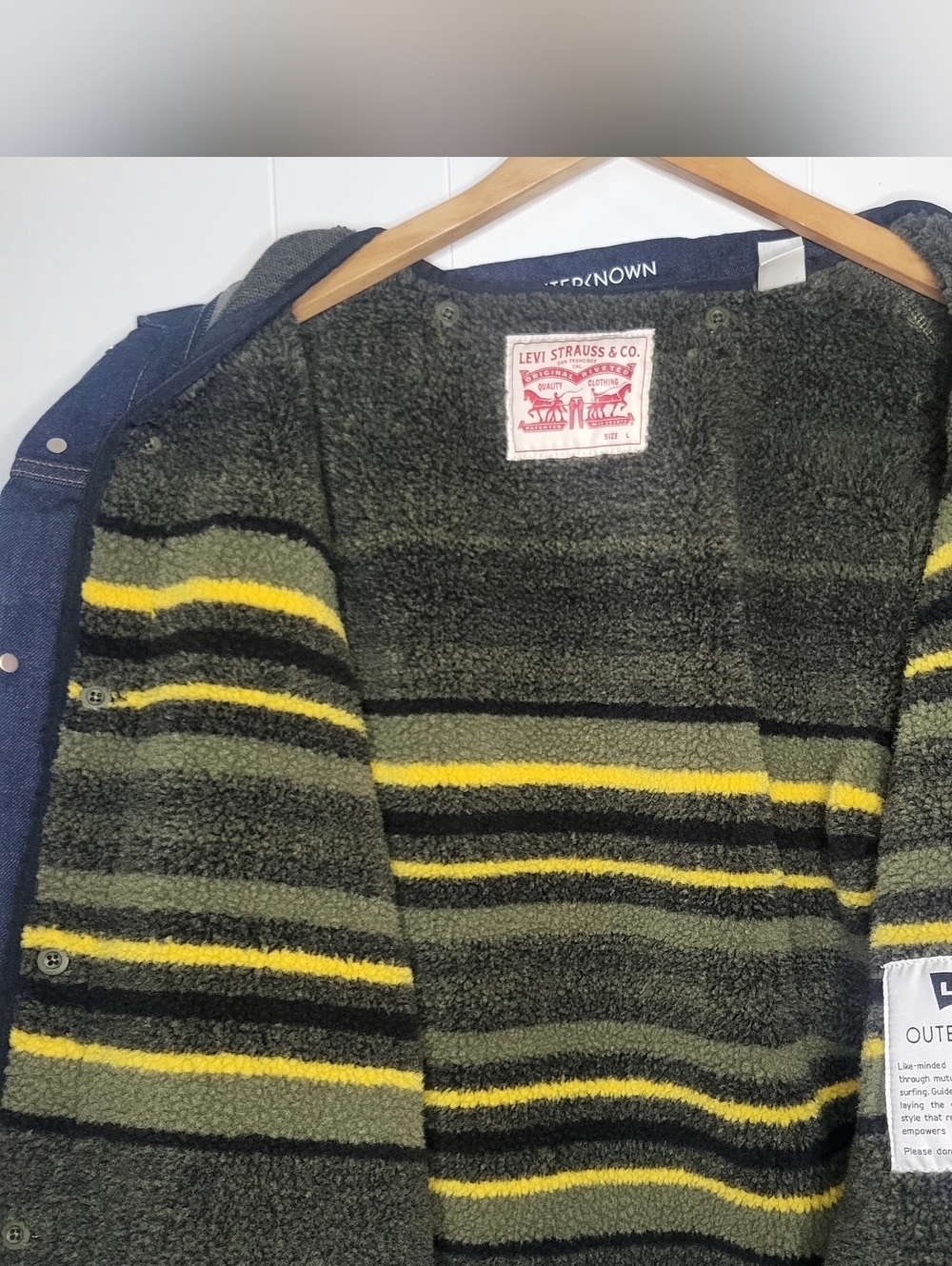 Levi's Outerknown Sherpa-Lined Jacket - Olive & Yellow Stripes
